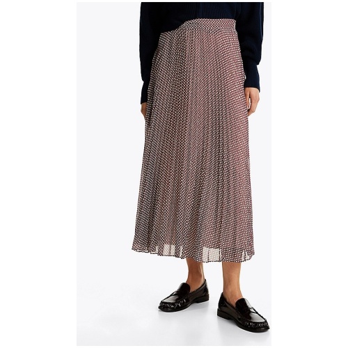 TOMMY HILFIGER Ruffle sunray pleated long skirt 